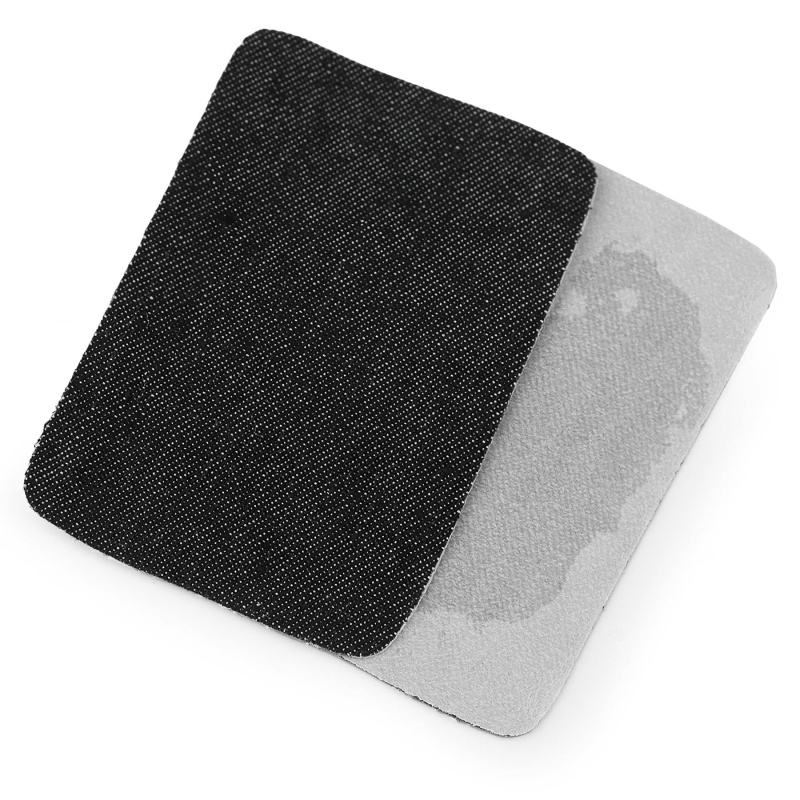 Stoklasa Klasická nažehlovací záplata modrá jeans RIFLOVÁ, textilní bavlněná 740371/7, jednobarevná černá, 5,3x7,9cm, 10 kusů v balení