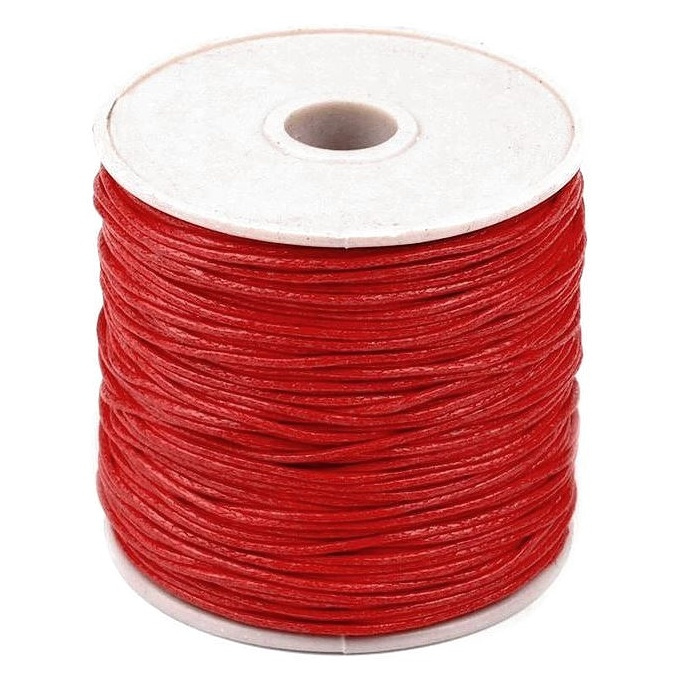 Voskovaná bavlněná šňůrka červená (25m)