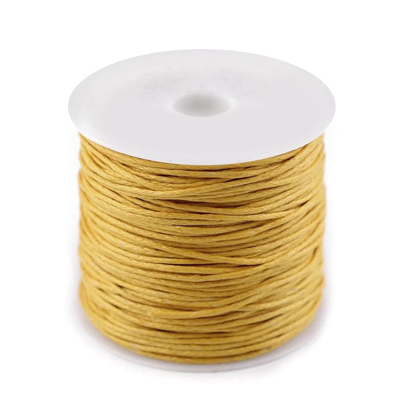 Voskovaná bavlněná šňůrka žlutá (25m)