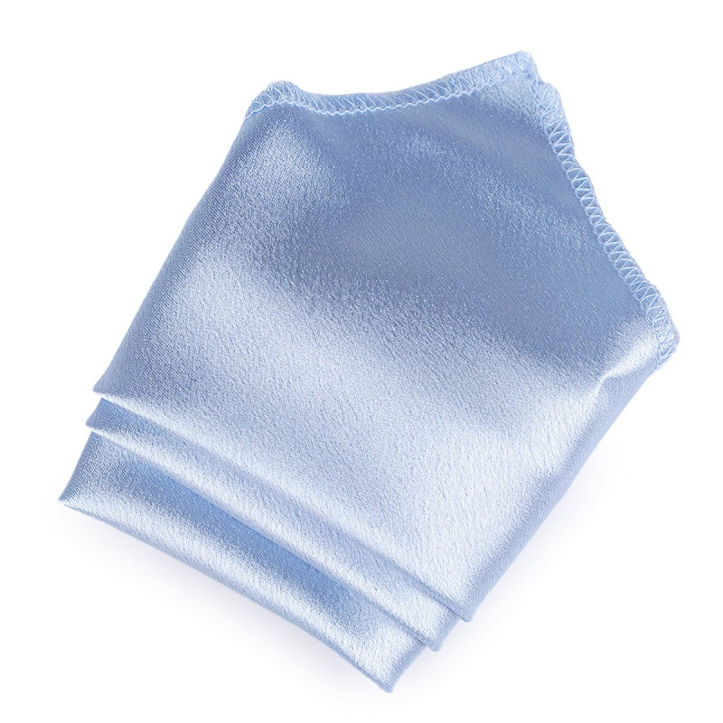 Kapesníček do saka saténový 870423/12 světle modrý, lesklý