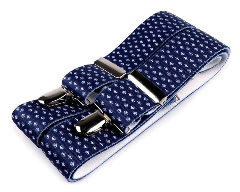 Stoklasa Šle pánské FOLKLOR MODROTISK, délka 120cm, šíře 3,5cm, tvar Y, drobný vzor, 650385/01