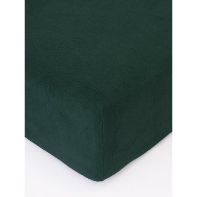 MKLuzkoviny.cz Froté prostěradlo 160 × 200 cm - tmavě zelené