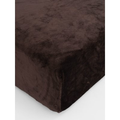 MKLuzkoviny.cz Prostěradlo mikroplyš Deluxe 200 x 200 cm - tmavě hnědé