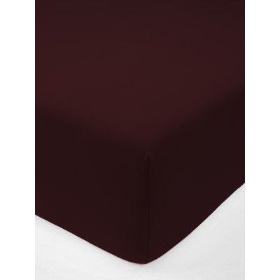 MKLuzkoviny.cz Jersey prostěradlo Classic 140 x 200 cm - granátově červená