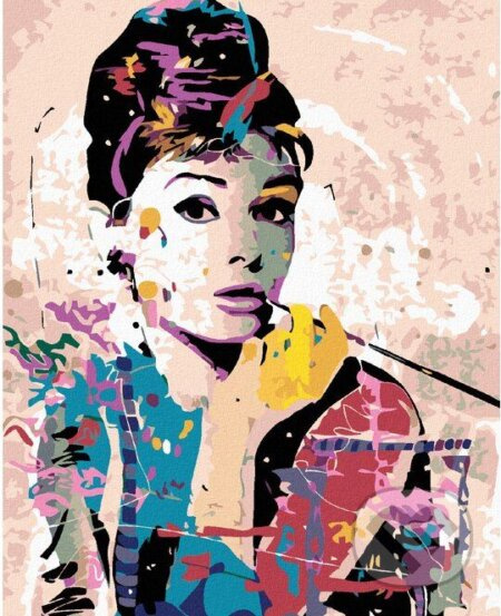 Malování podle čísel: Audrey Hepburn (40 x 50 cm)