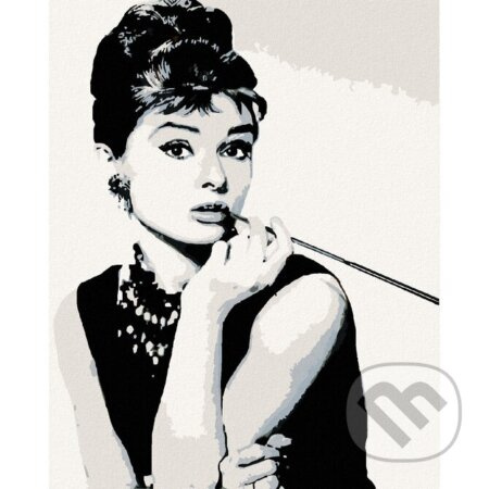 Malování podle čísel: Audrey Hepburn černobílá (40 x 50 cm)