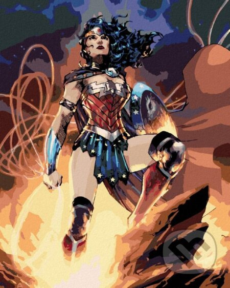 Malování podle čísel: Wonder Woman - na skále (40 x 50 cm)