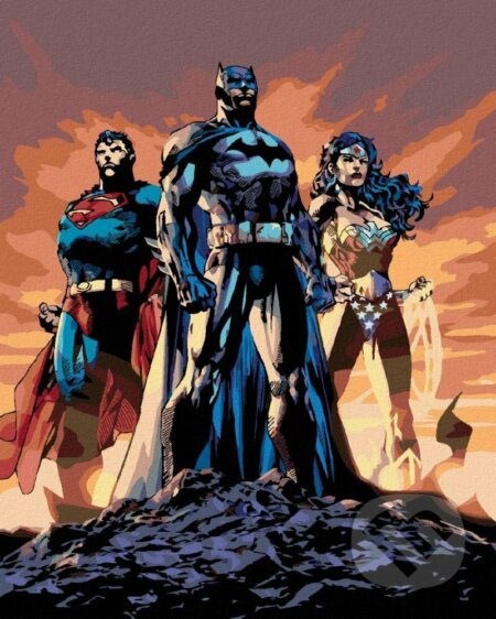 Malování podle čísel: Wonder Woman - WONDER WOMAN, BATMAN A SUPERMAN