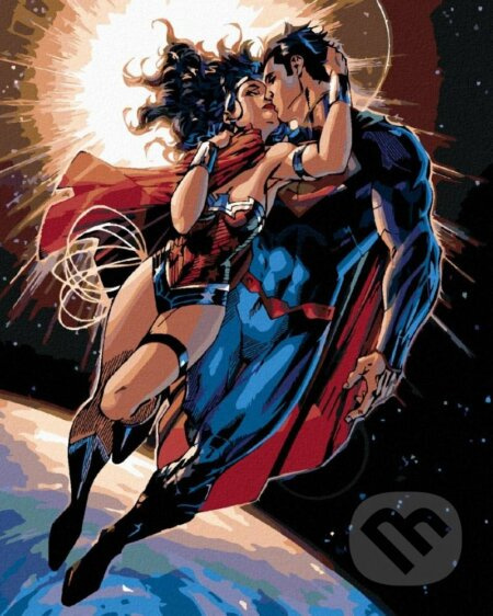 Malování podle čísel: Wonder Woman - WONDER WOMAN A SUPERMAN LETÍ