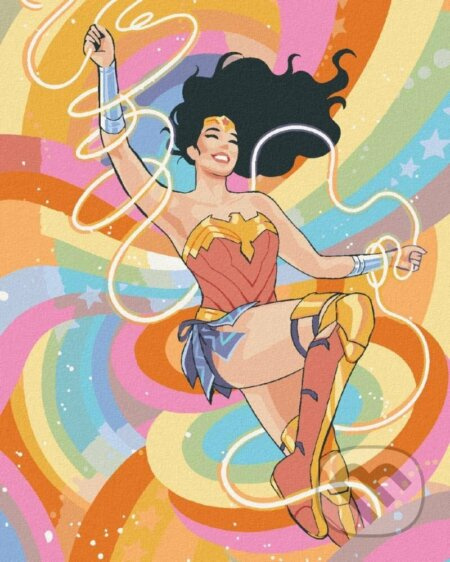 Malování podle čísel: Wonder Woman - DÚHOVÁ (40 x 50 cm)