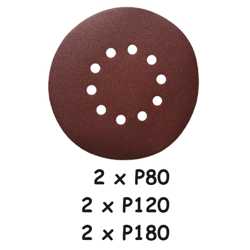 Sada brusných papírů – 2x P80, 2x P120, 2x P180 pro AE3S88