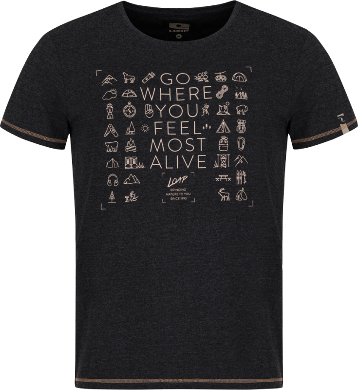 Pánské bavlněné triko LOAP Alexus černé Velikost: S