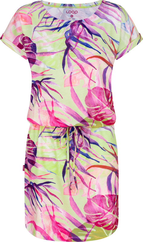 Dámské šaty LOAP Anuma Žlutá/Mix Velikost: M