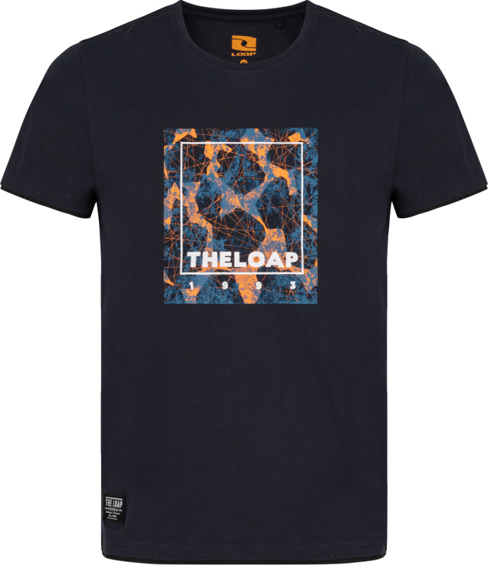 Pánské bavlněné triko LOAP Bohous tmavě modrá Velikost: M