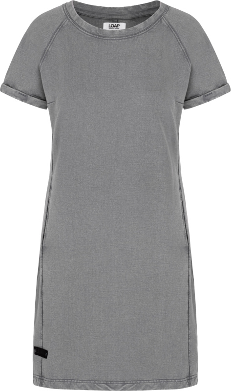 Dámské bavlněné šaty LOAP Delena Šedá Velikost: M