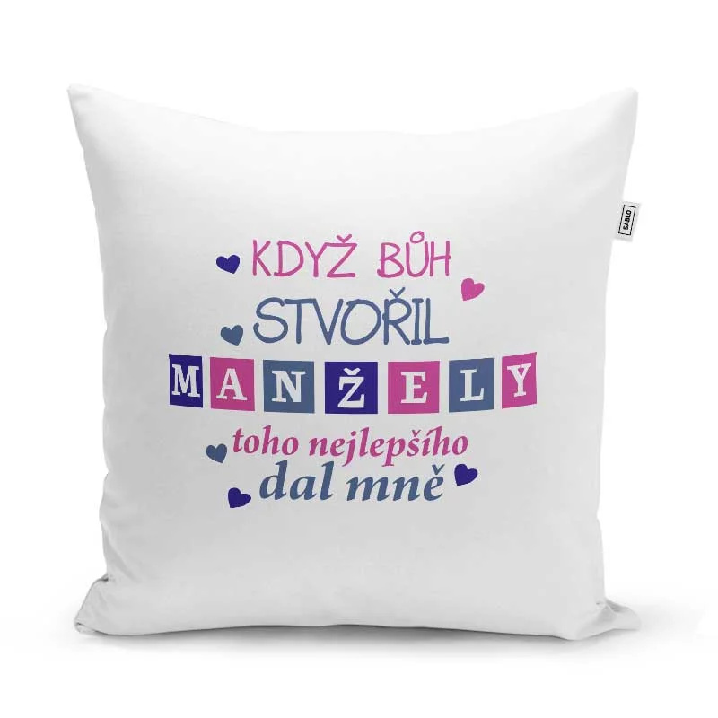 Sablio Polštář Když Bůh stvořil manžely: 40x40 cm