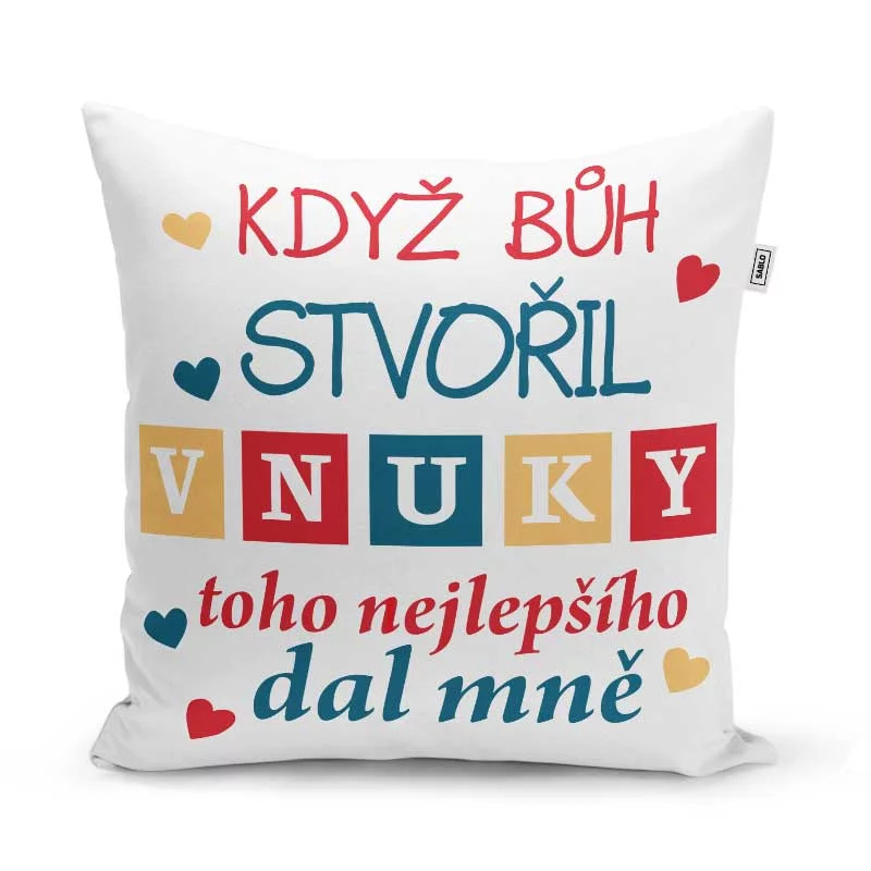 Sablio Polštář Když Bůh stvořil vnuky: 40x40 cm