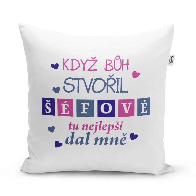 Sablio Polštář Když Bůh stvořil šéfové: 40x40 cm
