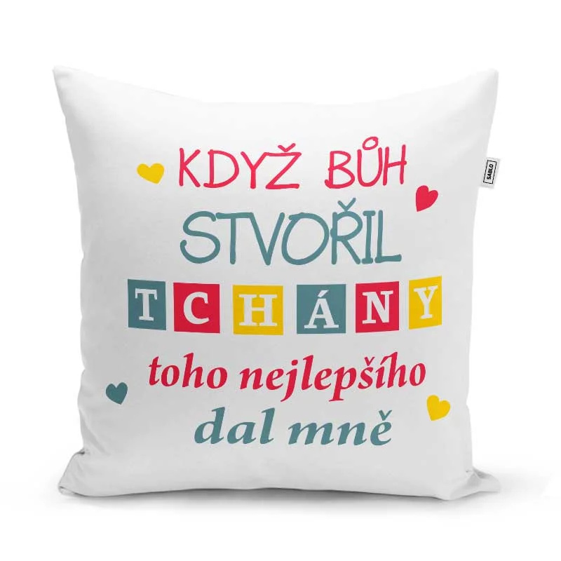 Sablio Polštář Když Bůh stvořil tchány: 40x40 cm