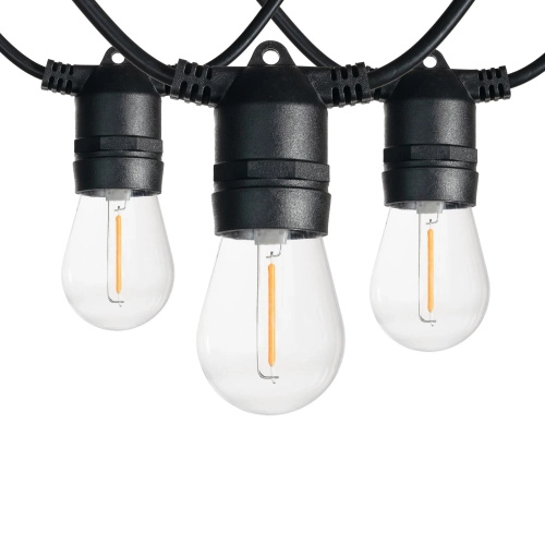 LED světelný řetěz T-LED STL10M 10m 10x E27 1W LED 2200K 1x náhradní žárovka 074021
