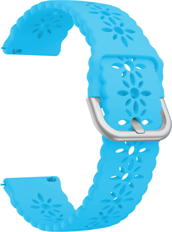 Řemínek s perforováním a přezkovým zapínáním 20mm Barevná varianta: Luminiscenční modrá se stříbrnou přezkou