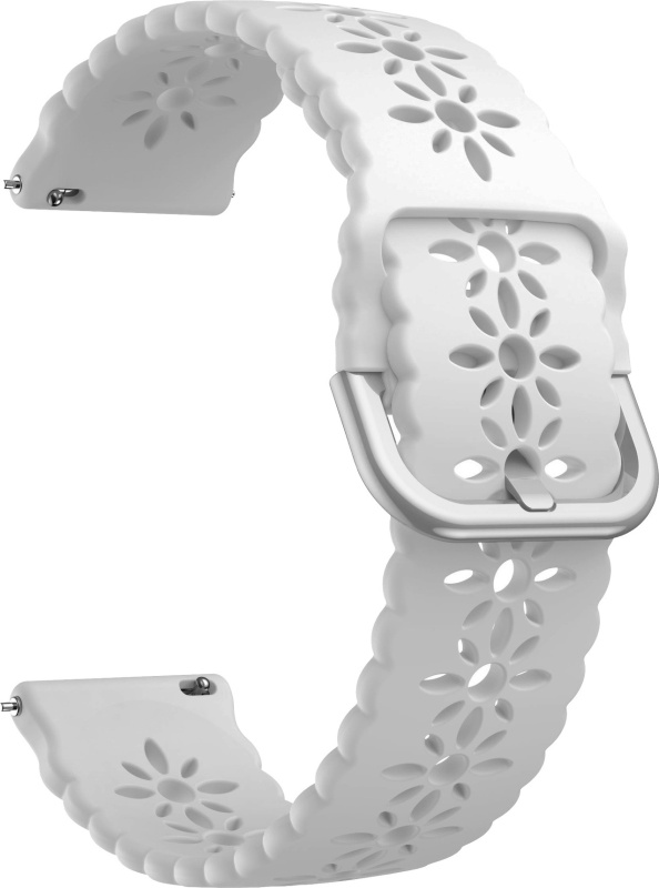 Řemínek s perforováním a přezkovým zapínáním 20mm Barevná varianta: Bílá se stříbrnou přezkou