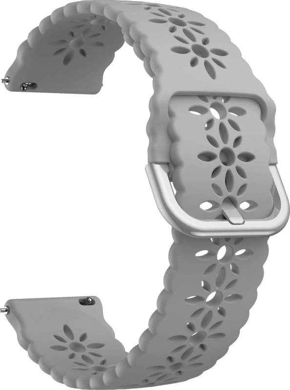 Řemínek s perforováním a přezkovým zapínáním 22mm Barevná varianta: Šedá se stříbrnou přezkou