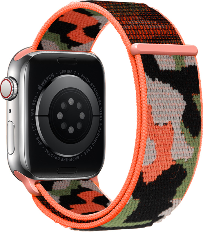 Nylonový řemínek kamufláž pro Apple Watch 42/44/45/46/49mm Barevná varianta: Oranžová kamufláž