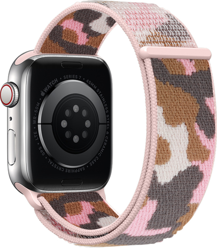 Nylonový řemínek kamufláž pro Apple Watch 42/44/45/46/49mm Barevná varianta: Růžová Kamufláž