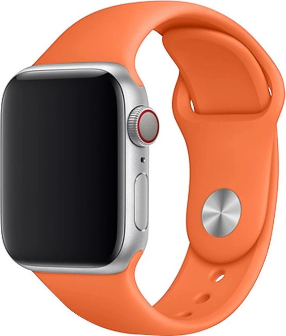Apple Watch řemínek jednobarevný 38/40/41mm a 42/44/45/46/49mm Barva: Oranžová, Pro Apple Watch velikost: 42/44/45/46/49mm, Velikost náramku: L (Obvod ruky 18,5 - 23cm)