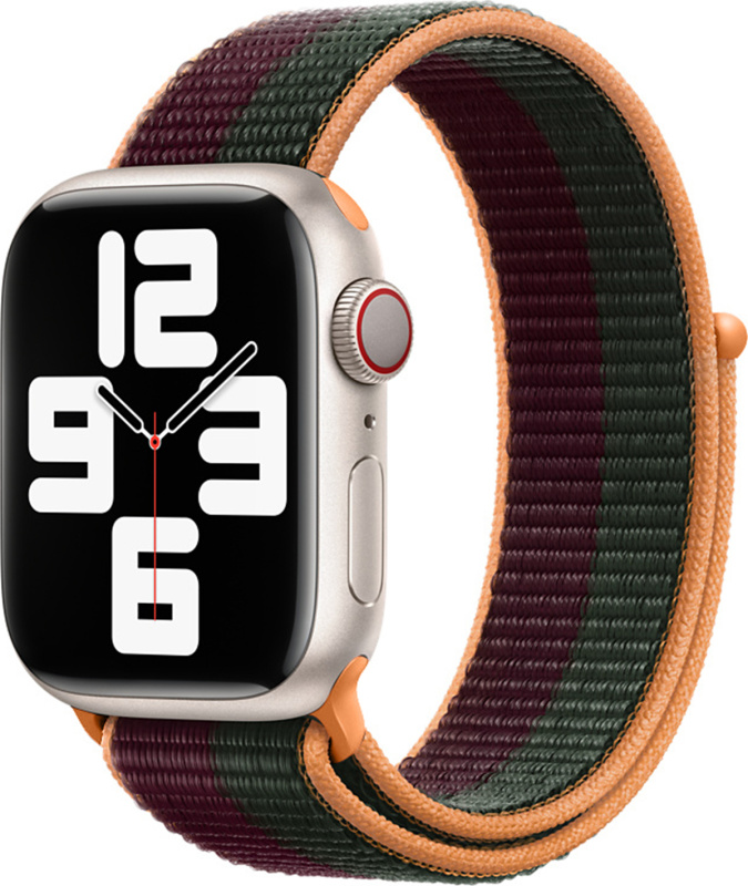 Nylonový řemínek pro Apple Watch 38/40/41/42(S10)mm Barevná varianta: Vínovo-oranžovo-zelená