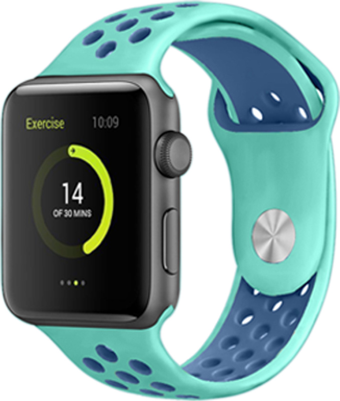 Perforovaný řemínek pro Apple Watch 38/40/41/42(S10)mm Barevná varianta: Tyrkysovo-modrý