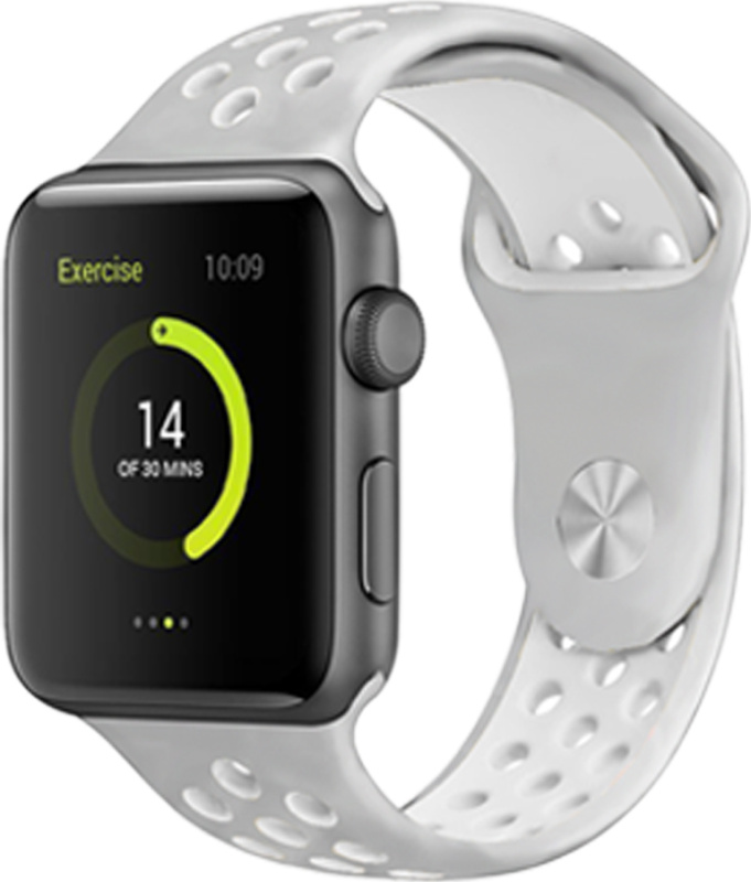 Perforovaný řemínek pro Apple Watch 38/40/41/42(S10)mm Barevná varianta: Šedo-Bílý