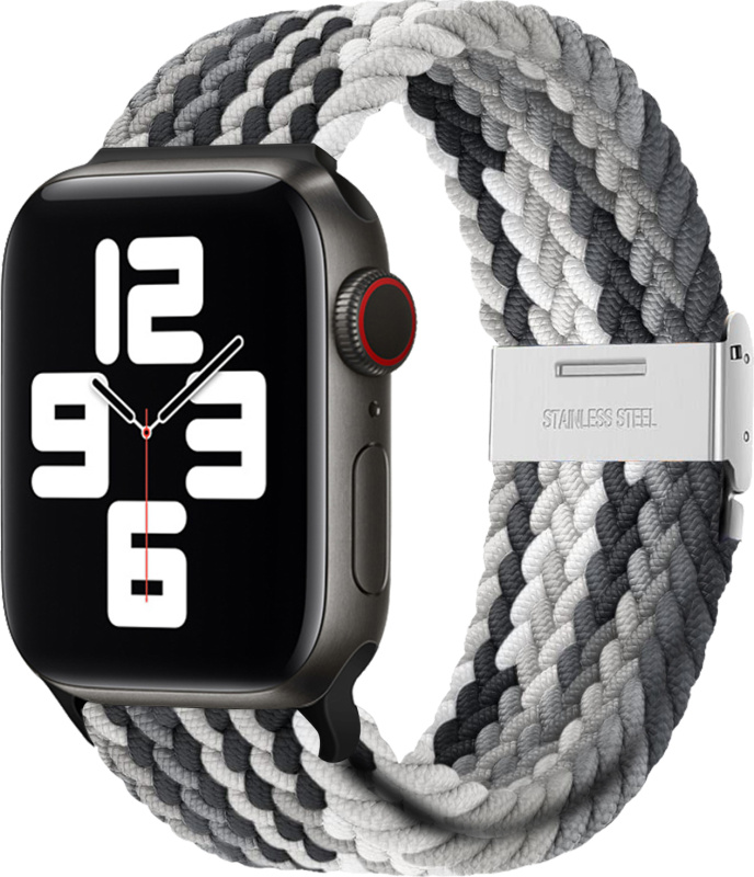 Pletený řemínek pro Apple Watch 38/40/41/42(S10)mm Barevná varianta: Černo-šedo-bílý