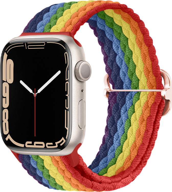 Pletený řemínek se sponou pro Apple Watch 38/40/41/42(S10)mm Barevná varianta: Duhový