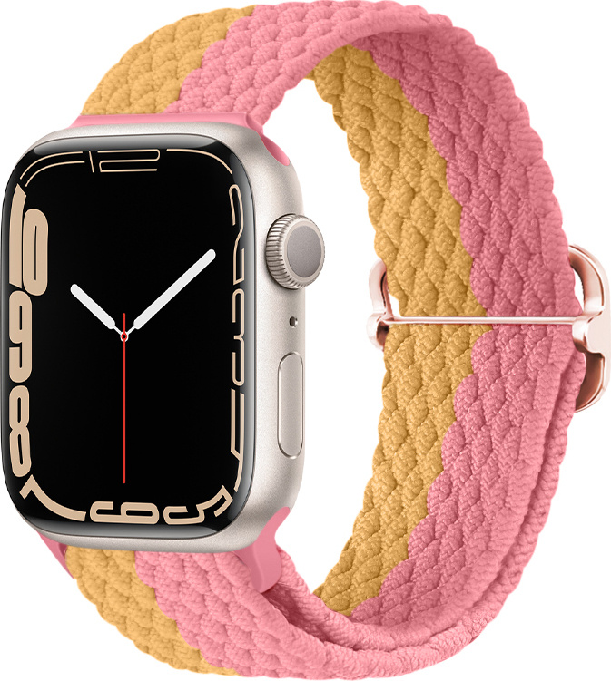 Pletený řemínek se sponou pro Apple Watch 38/40/41/42(S10)mm Barevná varianta: Žluto-růžový