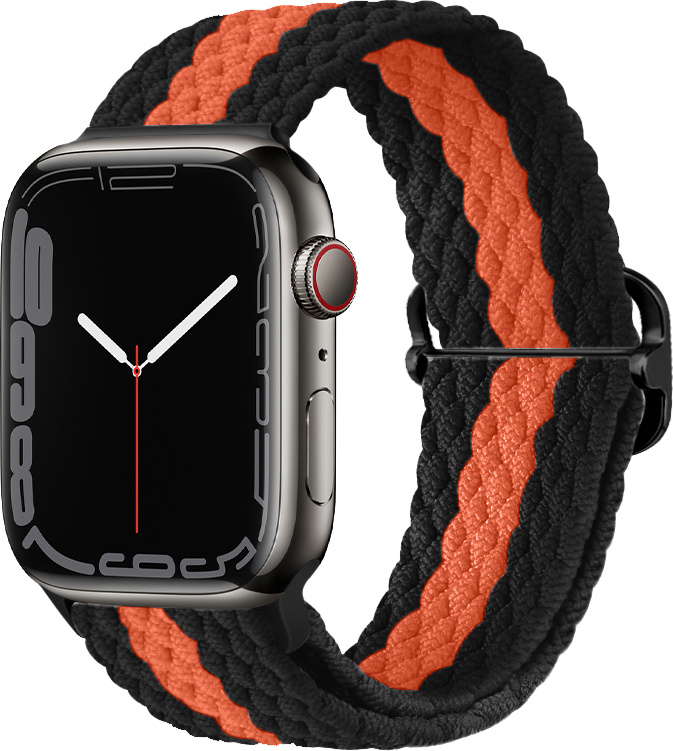 Pletený řemínek se sponou pro Apple Watch 38/40/41/42(S10)mm Barevná varianta: Černo-oranžový