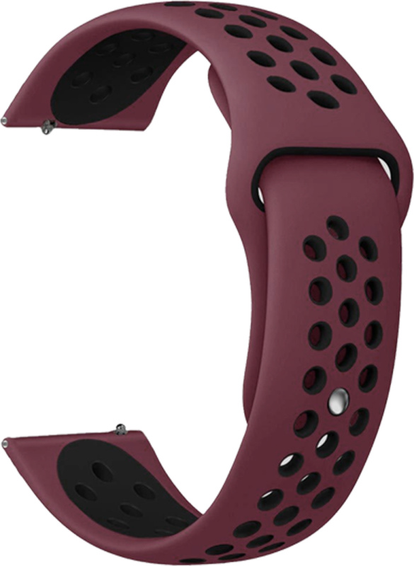 Perforovaný řemínek 22mm Barevná varianta: Vínovo-černý