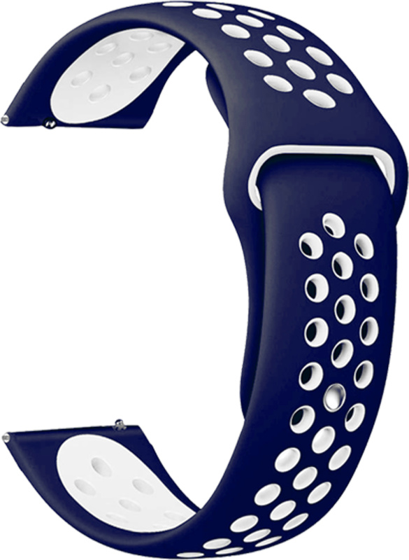 Perforovaný řemínek 20mm Barevná varianta: Tmavěmodro-Bílý