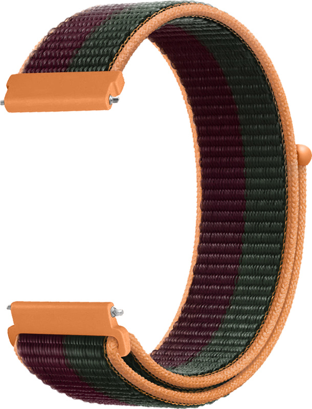 Nylonový řemínek 20mm Barevná varianta: Vínovo-oranžovo-zelená