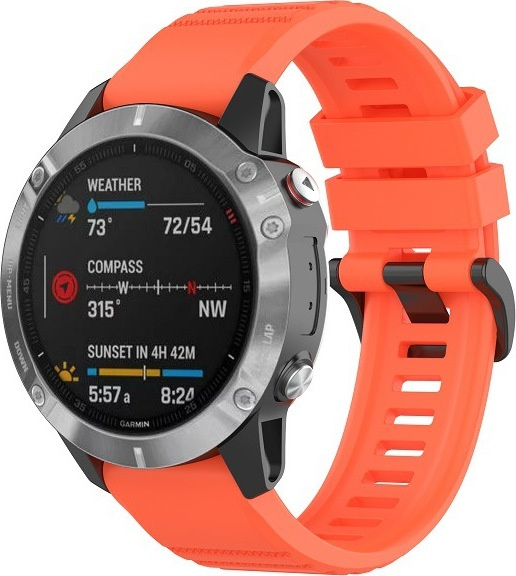 QuickFit silikonový řemínek s přezkou 26mm Barevná varianta: Oranžovo-červený