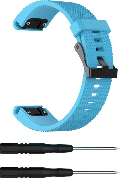 QuickFit silikonový vroubkovaný řemínek s přezkou 20mm Barevná varianta: Modrý