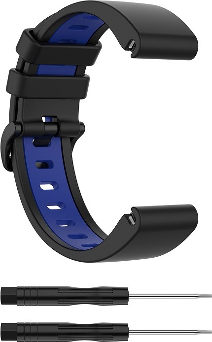 QuickFit silikonový dvojbarevný řemínek s přezkou 22mm Barevná varianta: Černo-Modrý