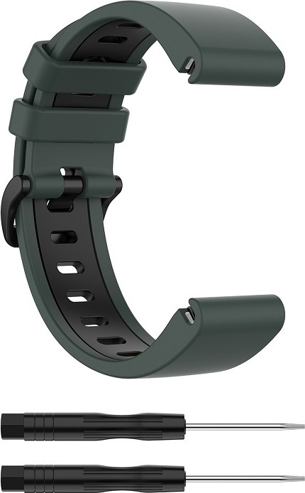 QuickFit silikonový dvojbarevný řemínek s přezkou 20mm Barevná varianta: Khaki-černý