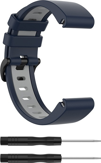 QuickFit silikonový dvojbarevný řemínek s přezkou 20mm Barevná varianta: Tmavěmodro-šedý