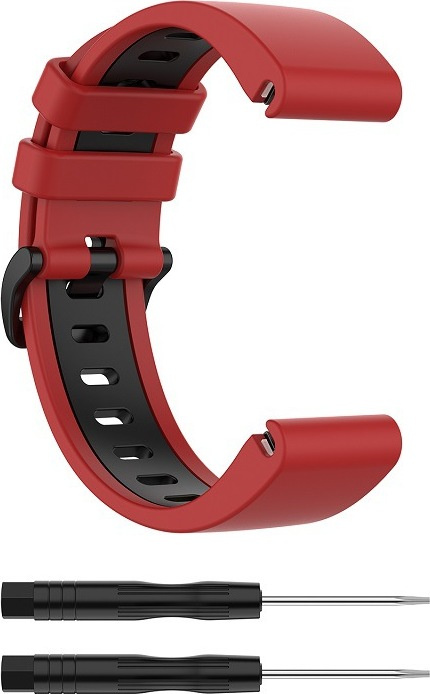 QuickFit silikonový dvojbarevný řemínek s přezkou 20mm Barevná varianta: Červeno-Černý