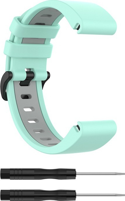QuickFit silikonový dvojbarevný řemínek s přezkou 22mm Barevná varianta: Tyrkysovo-šedý