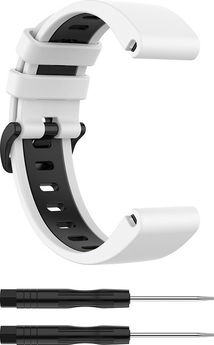 QuickFit silikonový dvojbarevný řemínek s přezkou 22mm Barevná varianta: Bílo-Černý