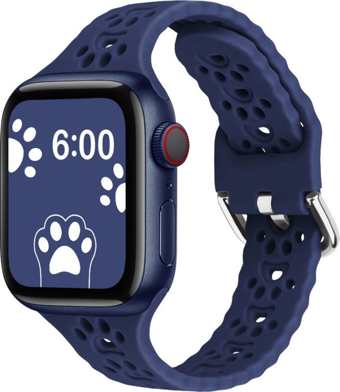 Mi-band Řemínek s pacičkami a přezkovým zapínáním pro Apple Watch 42/44/45/46/49mm Barevná varianta: Tmavě Modrý