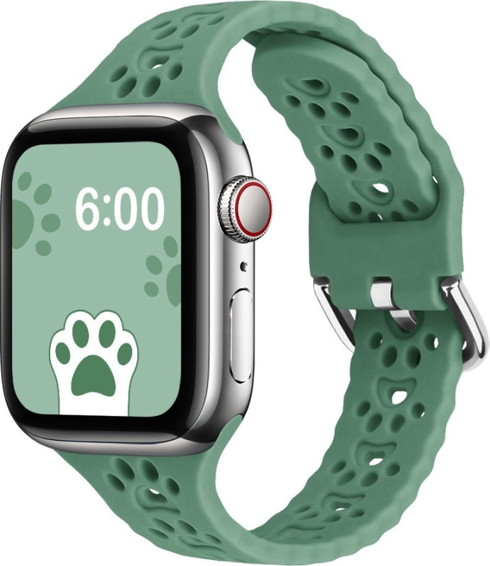 Mi-band Řemínek s pacičkami a přezkovým zapínáním pro Apple Watch 42/44/45/46/49mm Barevná varianta: Zelený